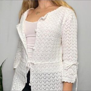 Tyler Boe White Long Cardigan